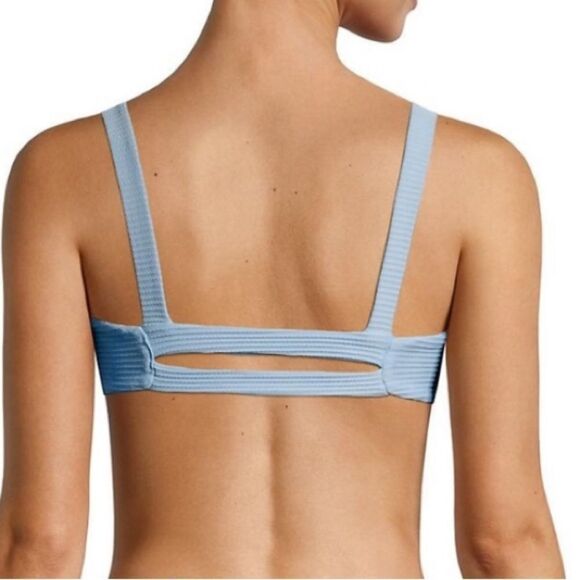 NWT L*Space Jess Ribbed Bikini Top Light Blue Sz.XS - Picture 4 of 10